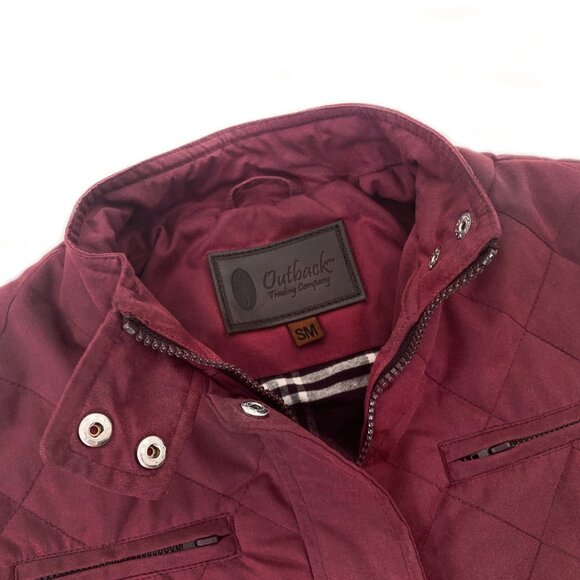 OUTBACK Trading Co. Women’s Stormy Oilskin Quilted Jacket 29603 in Berry Size S - Picture 4 of 9
